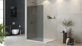 Душевая перегородка универсальная LIBERTA-L-1-TB-120-GR-Cr стекло Тонированное (графит), профиль Хром