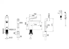 Смеситель для раковины Aquatek Вега AQ1012BGM, Оружейная сталь