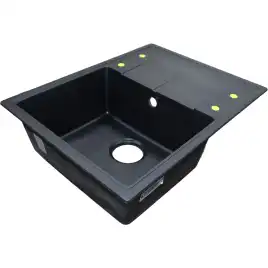 Кухонная мойка AZARIO Tavas 620х480х197 кварцевая, прямоугольная, цвет Черный: CS000976724