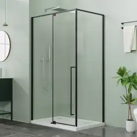 Душевой уголок Azario MALE SQR 100х100 AZ-J50-100-MB-CL, профиль черный матовый, стекло Прозрачное