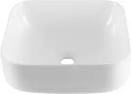 Раковина накладная Aquanet CITY-1 38,5х38,5х14 квадратная, Белая глянцевая