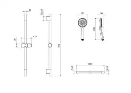 Душевой гарнитур Aquatek Бетта AQ2017BGM, Оружейная сталь