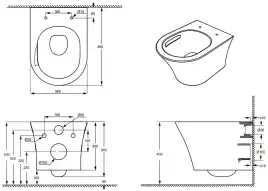 Унитаз подвесной Aquanet ZV-3 с сиденьем микролифт, белый