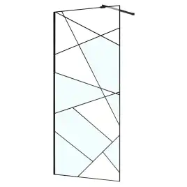 Душевая перегородка Azario 90 AZ-271-90-MB-CGP, профиль черный матовый, стекло Прозрачное, с графическим принтом