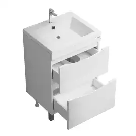 Тумба под раковину Grossman Виста 58 напольная, белая глянцевая (105864)