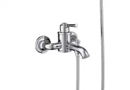 Смеситель для ванны Aquatek Классик AQ1549CR, однорычажный, с коротким изливом, Хром