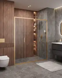 Душевая дверь CEZARES MOLVENO-BF-2-170-C-BORO-IV стекло Прозрачное, профиль Брашированное золото