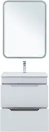 Тумба под раковину Aquanet Практика 60 белый глянец, 347963
