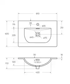 Тумба под раковину BelBagno UNO-MINI-600-2C-SO-VO подвесная, Еловый Матовый