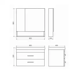 Тумба с умывальником Comforty Никосия 80П Дуб темный, 00-00008856