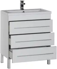 Тумба под раковину Aquanet Верона 75 белый (напольная 3 ящика) 178254