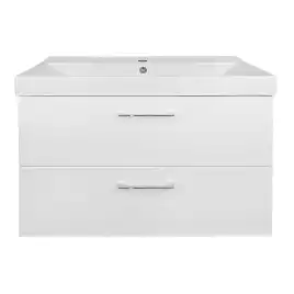 Тумба с раковиной Azario Ника 80 CS00091369, подвесная, Белая глянцевая