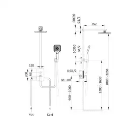 Душевая система  Vincea Next VSFW-1N1CH VSFW-1N1CH встраиваемая, хром