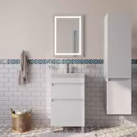 Тумба с умывальником IDDIS Zodiac 50 ZOD5CBFi95K напольная, Белая матовая