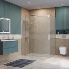 Душевой уголок BelBagno SOFT_CLOSE-1-AH-1-160/90-C-Cr стекло прозрачное, профиль Хром