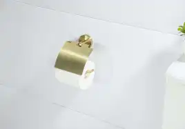 Держатель туалетной бумаги Aquatek Оберон AQ4209BG с крышкой, Золото матовое