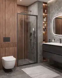 Душевая дверь CEZARES MOLVENO-BF-3-100-C-GM-IV стекло Прозрачное, профиль Оружейная сталь