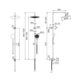 Душевая система IDDIS SpaHome SPA3F0Ci76 с верхним тропическим душем цвет, Глянцевый хром