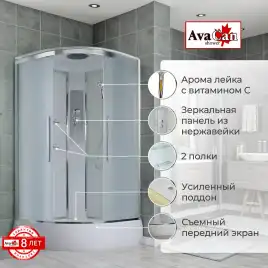 Душевая кабина AvaCan EM3090 90x90 см, средний поддон, с крышей