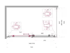 Душевой уголок BelBagno MARINO-2-AH-1-150/90-C-GM стекло прозрачное, профиль Оружейная сталь