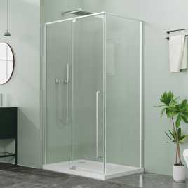 Душевой уголок Azario MALE SQR-90х90х195-CH-CL, прозрачное стекло 6 мм, профиль хром, AZ-J50-90-CH-CL