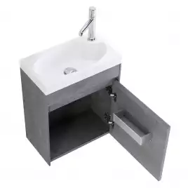 Тумба под раковину BelBagno PIETRA MINI-460-1A-SO-SCM-R подвесная Stucco Cemento