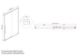 Душевая дверь Vincea Arno 120 VPS-1A120CL, раздвижная, профиль хром, стекло прозрачное