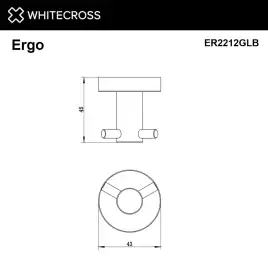 Крючок двойной Whitecross ERGO gold brushed, ER2212GLB, Золото брашированное