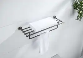 Полка для полотенец Aquatek Бетта AQ4615BGM, Оружейная сталь