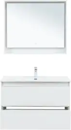 Тумба под раковину Aquanet Милан 100 белый глянец, подвесная, 336370