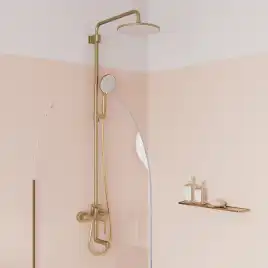 Душевая система IDDIS Aiger AIGMG3Fi06 для ванны с изливом цвет, Матовое золото