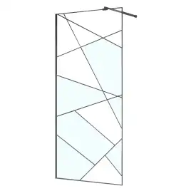 Душевая перегородка Azario 120 AZ-271-120-MGR-CGP, профиль графит матовый, стекло Прозрачное, с графическим принтом