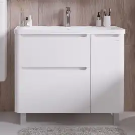 Тумба под раковину Grossman Адель 90 напольная, белая глянцевая (109004)