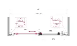 Душевая дверь BelBagno MARINO-2-BF-1-150-C-CR стекло прозрачное, профиль Хром