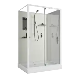 Душевая кабина Niagara Standart 100х80 ST100/80/15Q/BK низкий поддон, белый профиль, без крыши