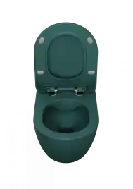 Унитаз подвесной безободковый Creavit Free FE322-11NY00E-0000 с сиденьем микролифт Зелёный нил матовый