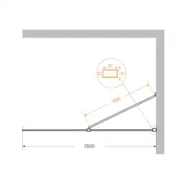 Душевая перегородка универсальная LIBERTA-L-1-TB-130-C-NERO стекло Прозрачное, профиль Черный