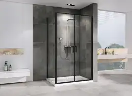Душевой уголок ABBER Sonnenstrand 100х90 см, AG04100BC-S90B, профиль черный, стекло прозрачное
