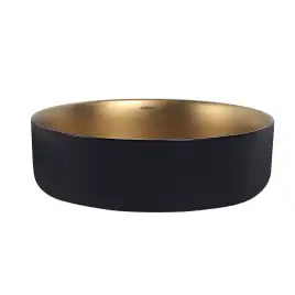 Раковина накладная ABBER BEQUEM 40х40х12 AC2109BG, круглая, матовое золото с черным