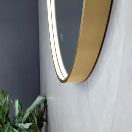 Зеркало с подсветкой AVS AZ 80 см Антипар Брашированное золото