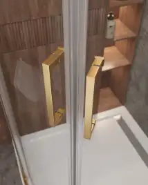 Душевой уголок CEZARES MOLVENO-R-2-90-C-BORO-IV стекло Прозрачное, профиль Брашированное золото