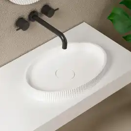 Раковина накладная ABBER STEIN 50х32х6 AS2603, овальная, белая матовая