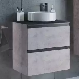 Тумба с умывальником Comforty Эдинбург 60-2 Бетон светлый, 00-00005701