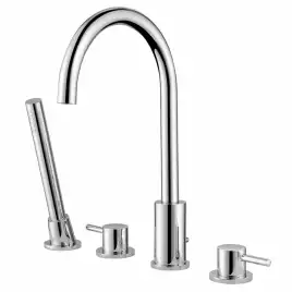 Смеситель на борт ванны Abber Wasser Kreis AF8113, двухвентельный, с внутренней частью, Хром