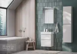 Зеркальный шкаф Roca Oleta 50 A857644806 с подсветкой, Белый глянец