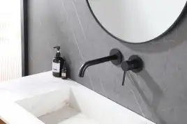 Смеситель для раковины Abber Wasser Kreis AF8112B встраиваемый, с внутренней частью, Черный матовый