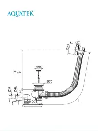Слив-перелив для ванны Aquatek WIRQUIN ST-0000010 полуавтомат, хром