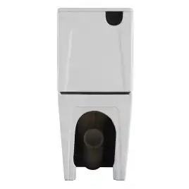 Унитаз-компакт Azario Terra AZ-6003-A напольный, безободковый, со смывом Торнадо, в комплекте с бачком и сиденьем микролифт, Белый глянцевый