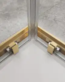 Душевой уголок CEZARES MOLVENO-A-2-100-C-BORO-IV стекло Прозрачное, профиль Брашированное золото