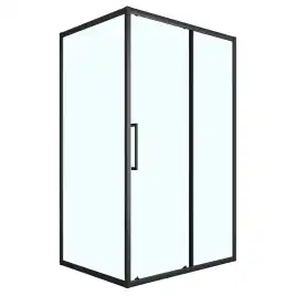 Душевой уголок Loranto 120х80 CS-AB02B-128, профиль черный матовый, стекло Прозрачное